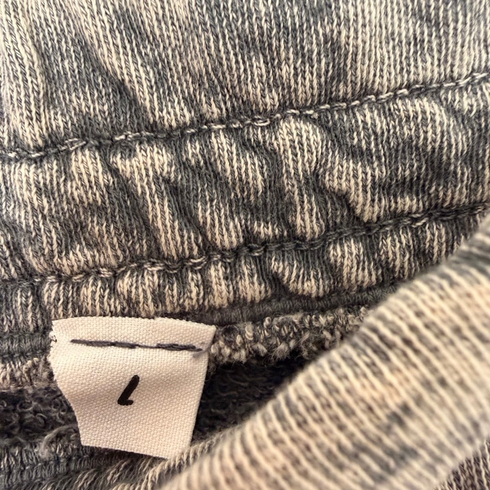 245.New Easel Mocha Gray Washed Wide Leg Pants Cotton French Terry Lounge Jogger - Picture 2 of 7
